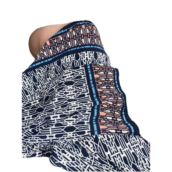 MAX STUDIO Mixed Print Sheath Dress L Blue Stretch Travel Knit - Picture 8 of 11